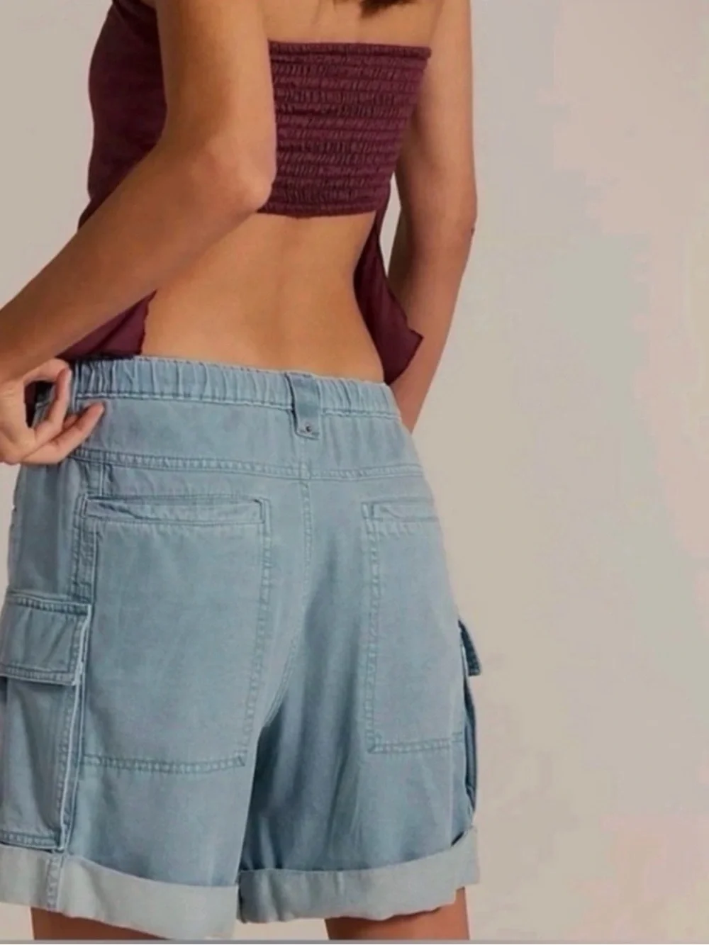 Free People Frankie Washed Shorts Tourmaline - Picture 2 of 8
